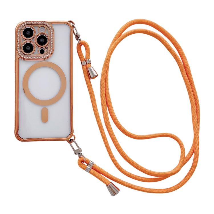 เคสโทรศัพท์แม่เหล็กอะคริลิคใสประดับเพชรพร้อมสายคล้องไหล่ด้านขวา สำหรับ iPhone 17 Pro Max, สำหรับ iPhone 17 Pro, สำหรับ iPhone 17, สำหรับ iPhone Air, สำหรับ iPhone 16 Pro Max, สำหรับ iPhone 16 Pro, สำหรับ iPhone 16 Plus, สำหรับ iPhone 16