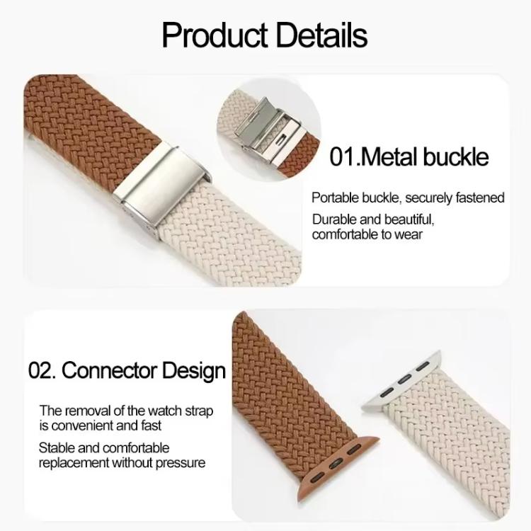 สายรัดนาฬิกาไนลอนถักเย็บพร้อมหัวเข็มขัด xDfind สำหรับ Apple Watch 42 / 44 / 45 / 46 / 49mm, สำหรับ Apple Watch 38 / 40 / 41 / S10 42mm