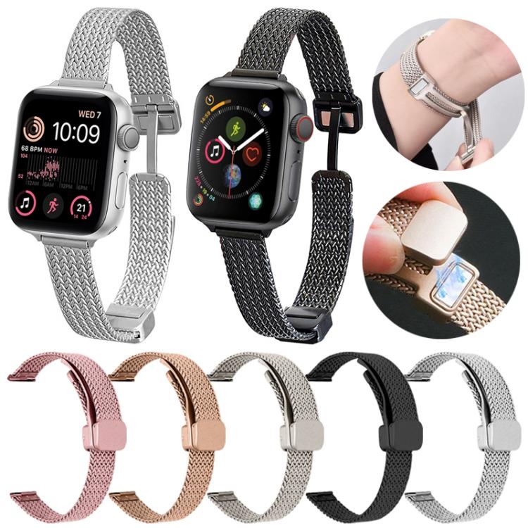 สายรัดนาฬิกา xDfind Wheat Ear Magnetic Buckle สแตนเลส สำหรับ Apple Watch 42 / 44 / 45 / 46 / 49 มม., สำหรับ Apple Watch 38 / 40 / 41 / S10 42 มม.