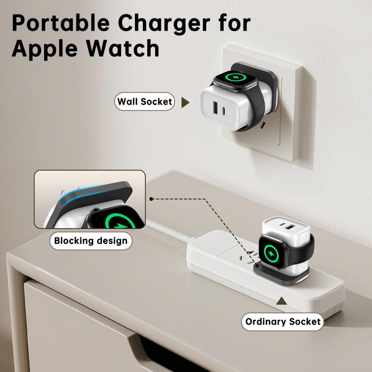 XL-16 ที่ชาร์จมัลติฟังก์ชัน 3 in 1 20W USB + Type-C สำหรับ Apple Watch พร้อมฟังก์ชันชาร์จไร้สาย, ปลั๊ก: ปลั๊ก US