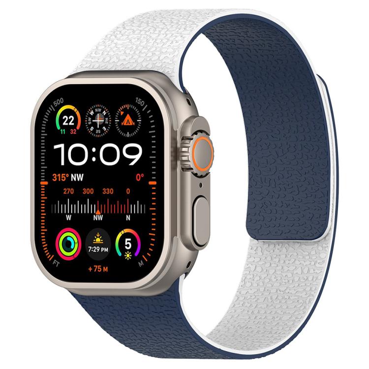 สายรัดนาฬิกา xDfind สีตัดกัน ลายผิวลิ้นจี่ Magnetic Silicone สำหรับ Apple Watch 42 / 44 / 45 / 46 / 49 มม., สำหรับ Apple Watch 38 / 40 / 41 / S11 42 มม.