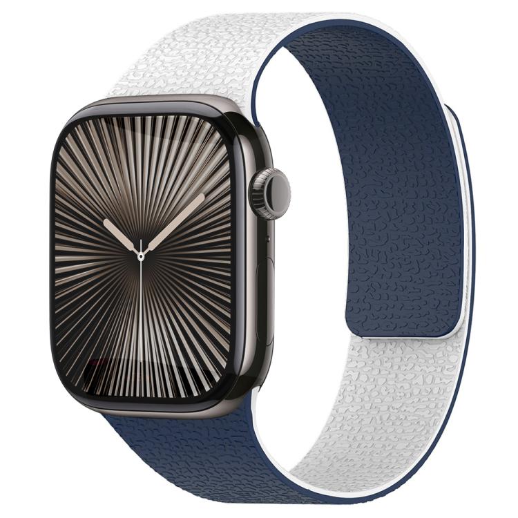 สายรัดนาฬิกา xDfind สีตัดกัน ลายผิวลิ้นจี่ Magnetic Silicone สำหรับ Apple Watch 42 / 44 / 45 / 46 / 49 มม., สำหรับ Apple Watch 38 / 40 / 41 / S11 42 มม.
