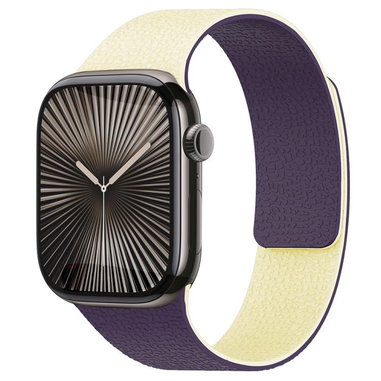 สายรัดนาฬิกา xDfind สีตัดกัน ลายผิวลิ้นจี่ Magnetic Silicone สำหรับ Apple Watch 42 / 44 / 45 / 46 / 49 มม., สำหรับ Apple Watch 38 / 40 / 41 / S11 42 มม.
