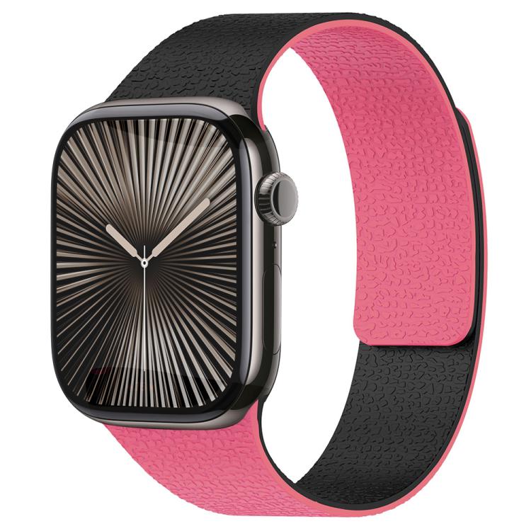 สายรัดนาฬิกา xDfind สีตัดกัน ลายผิวลิ้นจี่ Magnetic Silicone สำหรับ Apple Watch 42 / 44 / 45 / 46 / 49 มม., สำหรับ Apple Watch 38 / 40 / 41 / S11 42 มม.