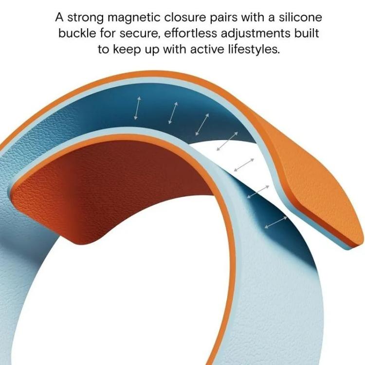 สายรัดนาฬิกา xDfind สีตัดกัน ลายผิวลิ้นจี่ Magnetic Silicone สำหรับ Apple Watch 42 / 44 / 45 / 46 / 49 มม., สำหรับ Apple Watch 38 / 40 / 41 / S11 42 มม.