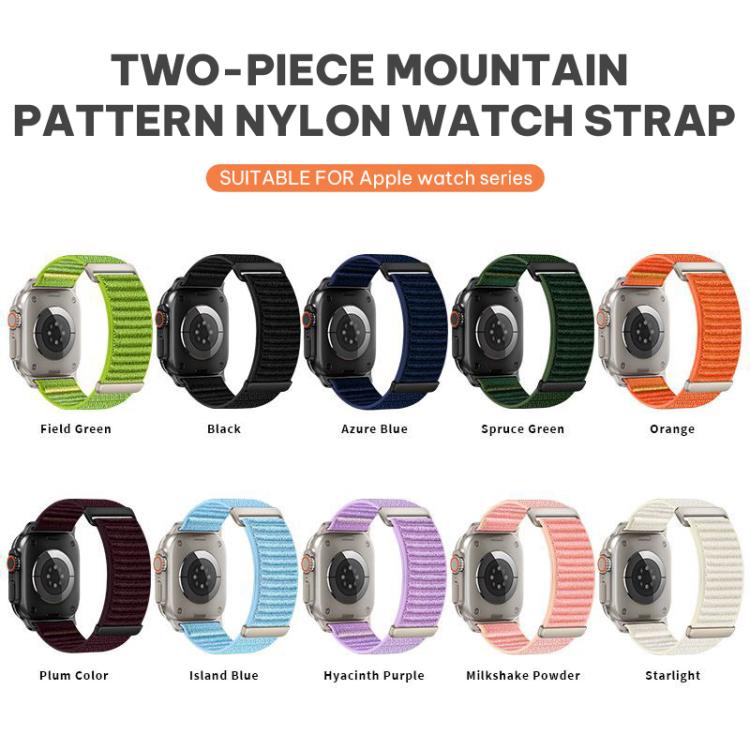 สายรัดนาฬิกาไนลอนลายภูเขาสองช่วง xDfind สำหรับ Apple Watch 42 / 44 / 45 / 46 / 49mm, สำหรับ Apple Watch 38 / 40 / 41 / S11 42mm