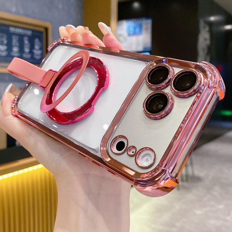 เคสโทรศัพท์แม่เหล็ก TPU + อะคริลิคพร้อมแหวนจับคริสตัลชิลด์ สำหรับ iPhone 17 Pro Max, สำหรับ iPhone 17 Pro, สำหรับ iPhone 17, สำหรับ iPhone Air, สำหรับ iPhone 16 Pro Max, สำหรับ iPhone 16 Pro
