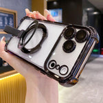 เคสโทรศัพท์แม่เหล็ก TPU + อะคริลิคพร้อมแหวนจับคริสตัลชิลด์ สำหรับ iPhone 17 Pro Max, สำหรับ iPhone 17 Pro, สำหรับ iPhone 17, สำหรับ iPhone Air, สำหรับ iPhone 16 Pro Max, สำหรับ iPhone 16 Pro