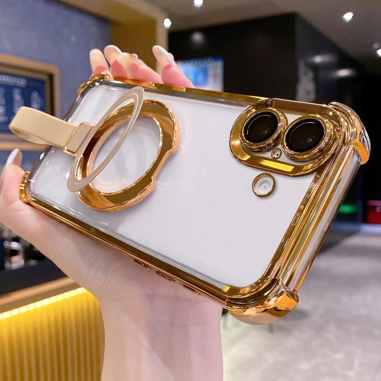 เคสโทรศัพท์แม่เหล็ก TPU + อะคริลิคพร้อมแหวนจับคริสตัลชิลด์ สำหรับ iPhone 17 Pro Max, สำหรับ iPhone 17 Pro, สำหรับ iPhone 17, สำหรับ iPhone Air, สำหรับ iPhone 16 Pro Max, สำหรับ iPhone 16 Pro