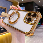 เคสโทรศัพท์แม่เหล็ก TPU + อะคริลิคพร้อมแหวนจับคริสตัลชิลด์ สำหรับ iPhone 17 Pro Max, สำหรับ iPhone 17 Pro, สำหรับ iPhone 17, สำหรับ iPhone Air, สำหรับ iPhone 16 Pro Max, สำหรับ iPhone 16 Pro