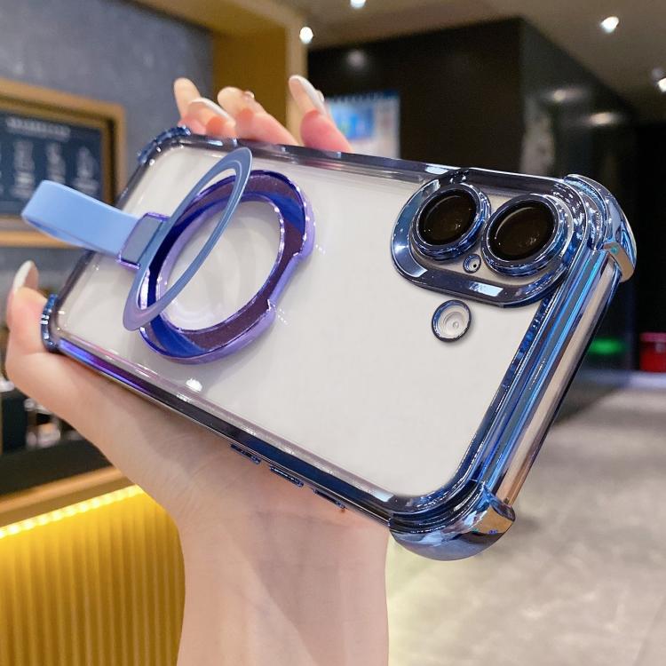 เคสโทรศัพท์แม่เหล็ก TPU + อะคริลิคพร้อมแหวนจับคริสตัลชิลด์ สำหรับ iPhone 16 Plus, สำหรับ iPhone 16, สำหรับ iPhone 15 Pro Max, สำหรับ iPhone 15 Pro, สำหรับ iPhone 15 Plus, สำหรับ iPhone 15