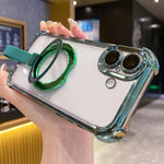 เคสโทรศัพท์แม่เหล็ก TPU + อะคริลิคพร้อมแหวนจับคริสตัลชิลด์ สำหรับ iPhone 16 Plus, สำหรับ iPhone 16, สำหรับ iPhone 15 Pro Max, สำหรับ iPhone 15 Pro, สำหรับ iPhone 15 Plus, สำหรับ iPhone 15