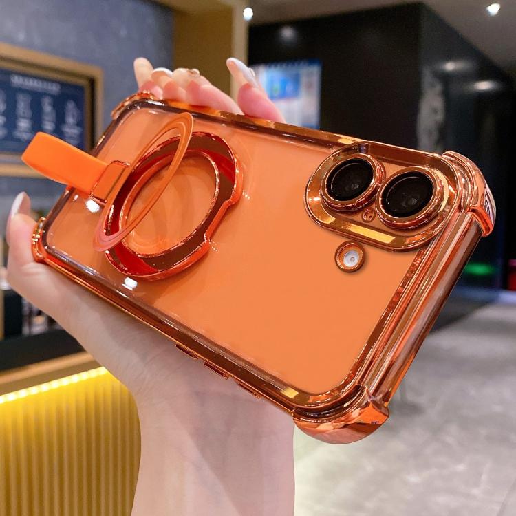 เคสโทรศัพท์แม่เหล็ก TPU + อะคริลิคพร้อมแหวนจับคริสตัลชิลด์ สำหรับ iPhone 16 Plus, สำหรับ iPhone 16, สำหรับ iPhone 15 Pro Max, สำหรับ iPhone 15 Pro, สำหรับ iPhone 15 Plus, สำหรับ iPhone 15