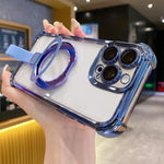 เคสโทรศัพท์แม่เหล็ก TPU + อะคริลิคพร้อมแหวนจับคริสตัลชิลด์ สำหรับ iPhone 16 Plus, สำหรับ iPhone 16, สำหรับ iPhone 15 Pro Max, สำหรับ iPhone 15 Pro, สำหรับ iPhone 15 Plus, สำหรับ iPhone 15