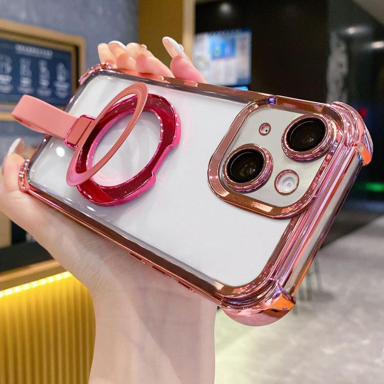 เคสโทรศัพท์แม่เหล็ก TPU + อะคริลิคพร้อมแหวนจับคริสตัลชิลด์ สำหรับ iPhone 14 Plus, สำหรับ iPhone 14, สำหรับ iPhone 14 Pro, สำหรับ iPhone 14 Pro Max, สำหรับ iPhone 13 Pro Max, สำหรับ iPhone 13 Pro