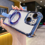 เคสโทรศัพท์แม่เหล็ก TPU + อะคริลิคพร้อมแหวนจับคริสตัลชิลด์ สำหรับ iPhone 14 Plus, สำหรับ iPhone 14, สำหรับ iPhone 14 Pro, สำหรับ iPhone 14 Pro Max, สำหรับ iPhone 13 Pro Max, สำหรับ iPhone 13 Pro