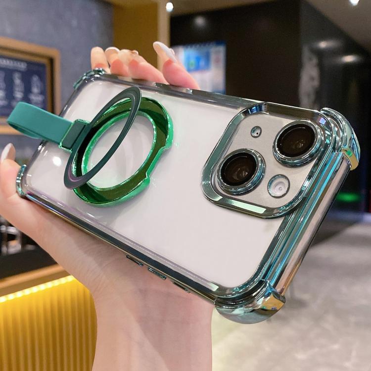 เคสโทรศัพท์แม่เหล็ก TPU + อะคริลิคพร้อมแหวนจับคริสตัลชิลด์ สำหรับ iPhone 14 Plus, สำหรับ iPhone 14, สำหรับ iPhone 14 Pro, สำหรับ iPhone 14 Pro Max, สำหรับ iPhone 13 Pro Max, สำหรับ iPhone 13 Pro