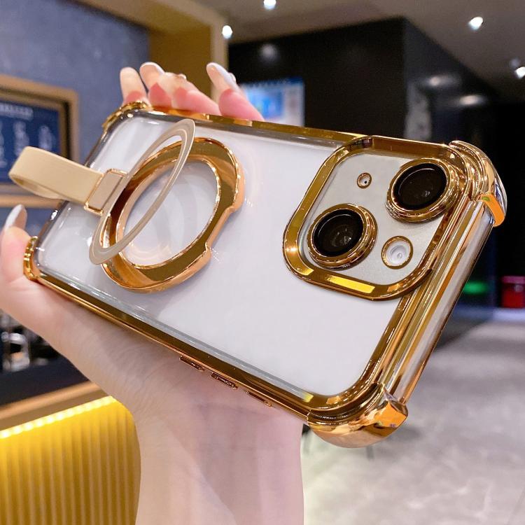 เคสโทรศัพท์ TPU + อะคริลิกแบบแม่เหล็กพร้อมแหวนป้องกันคริสตัล สำหรับ iPhone 13