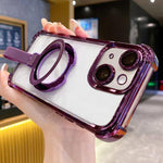 เคสโทรศัพท์ TPU + อะคริลิกแบบแม่เหล็กพร้อมแหวนป้องกันคริสตัล สำหรับ iPhone 13