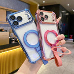 เคสโทรศัพท์แม่เหล็ก TPU + อะคริลิคพร้อมแหวนจับคริสตัลชิลด์ สำหรับ iPhone 14 Plus, สำหรับ iPhone 14, สำหรับ iPhone 14 Pro, สำหรับ iPhone 14 Pro Max, สำหรับ iPhone 13 Pro Max, สำหรับ iPhone 13 Pro
