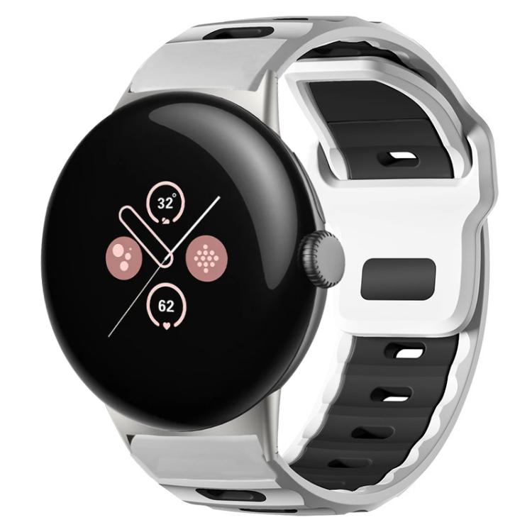 สายซิลิโคนแบบหัวแบนสองสี xDfind สำหรับนาฬิกา Google Pixel Watch 4 / 3 / 2 / 1 ขนาด 41 มม.