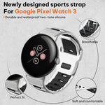 สายซิลิโคนแบบหัวแบนสองสี xDfind สำหรับนาฬิกา Google Pixel Watch 4 / 3 / 2 / 1 ขนาด 41 มม.