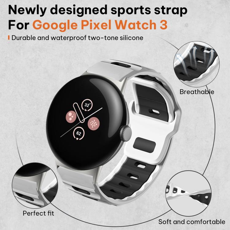 สายซิลิโคนแบบหัวแบนสองสี xDfind สำหรับนาฬิกา Google Pixel Watch 4 / 3 / 2 / 1 ขนาด 41 มม.