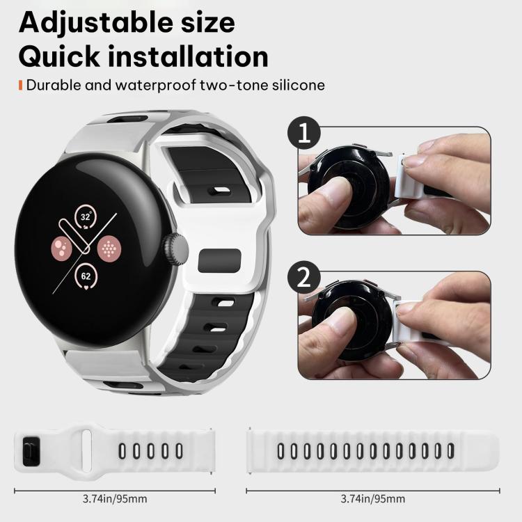 สายซิลิโคนแบบหัวแบนสองสี xDfind สำหรับนาฬิกา Google Pixel Watch 4 / 3 / 2 / 1 ขนาด 41 มม.