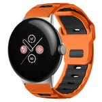 สายซิลิโคนแบบหัวแบนสองสี xDfind สำหรับนาฬิกา Google Pixel Watch 4 / 3 / 2 / 1 ขนาด 41 มม.