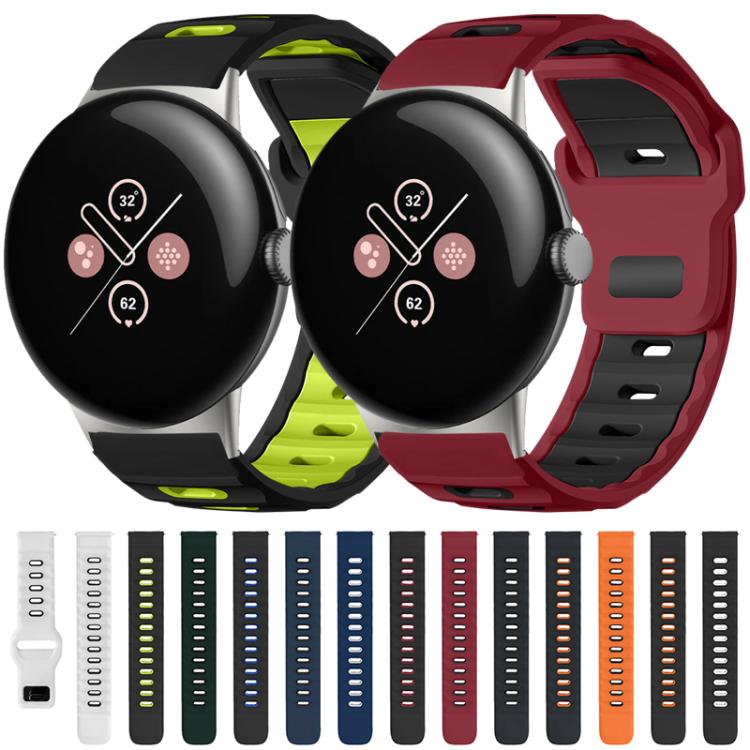 สายซิลิโคนแบบหัวแบนสองสี xDfind สำหรับนาฬิกา Google Pixel Watch 4 / 3 / 2 / 1 ขนาด 41 มม.