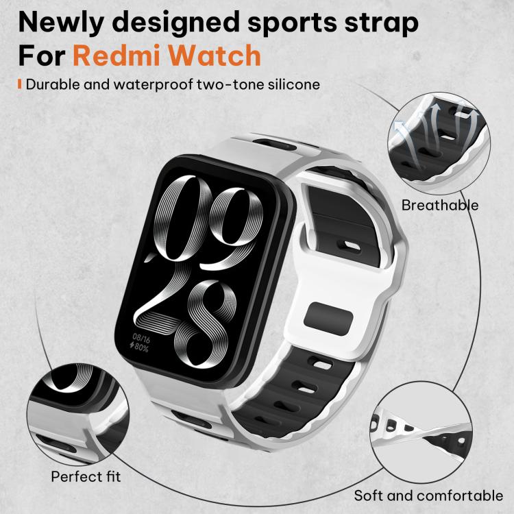xDfind Flat-head Dual-color Silicone Watch Band, For Xiaomi Band 10 Pro / 9 Pro / Redmi Watch 6, For Redmi Watch 3 Active / Watch 3 Lite, For Redmi Watch 3