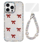 Sparkling IMD Colorful Bow Phone Case with Bracelet, For iPhone 13 Pro, For iPhone 13