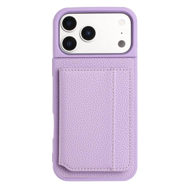 เคสโทรศัพท์ที่ใส่บัตรแม่เหล็กลายลิ้นจี่, สำหรับ iPhone 17 Pro Max, สำหรับ iPhone 17 Pro