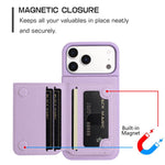 เคสโทรศัพท์ที่ใส่บัตรแม่เหล็กลายลิ้นจี่, สำหรับ iPhone 17 Pro Max, สำหรับ iPhone 17 Pro