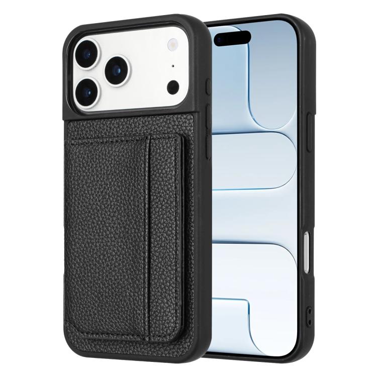 เคสโทรศัพท์ที่ใส่บัตรแม่เหล็กลายลิ้นจี่, สำหรับ iPhone 17 Pro Max, สำหรับ iPhone 17 Pro