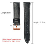 xDfind Rose Gold Buckle Black Shark Fine Grain Vegan Leather Watch Band, For Google Pixel Watch 4 / 3 / 2 / 1 41mm