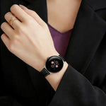 xDfind Rose Gold Buckle Black Shark Fine Grain Vegan Leather Watch Band, For Google Pixel Watch 4 / 3 / 2 / 1 41mm