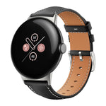 xDfind Flat Head Black Shark Fine Grain Leather Watch Band, For Google Pixel Watch 4 / 3 45mm, For Google Pixel Watch 4 / 3 / 2 / 1 41mm