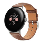 xDfind Flat Head Black Shark Fine Grain Leather Watch Band, For Google Pixel Watch 4 / 3 45mm, For Google Pixel Watch 4 / 3 / 2 / 1 41mm