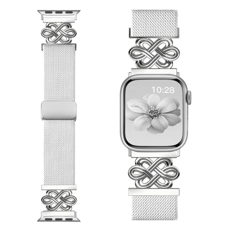 สายรัดนาฬิกา xDfind แบบถักไนลอนปมจีนพร้อมหัวเข็มขัดแม่เหล็ก สำหรับ Apple Watch ขนาด 42 / 44 / 45 / 46 / 49 มม., สำหรับ Apple Watch ขนาด 38 / 40 / 41 / S11 42 มม.