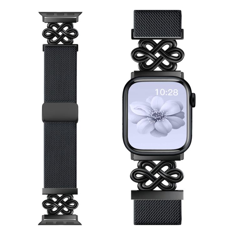 สายรัดนาฬิกา xDfind แบบถักไนลอนปมจีนพร้อมหัวเข็มขัดแม่เหล็ก สำหรับ Apple Watch ขนาด 42 / 44 / 45 / 46 / 49 มม., สำหรับ Apple Watch ขนาด 38 / 40 / 41 / S11 42 มม.