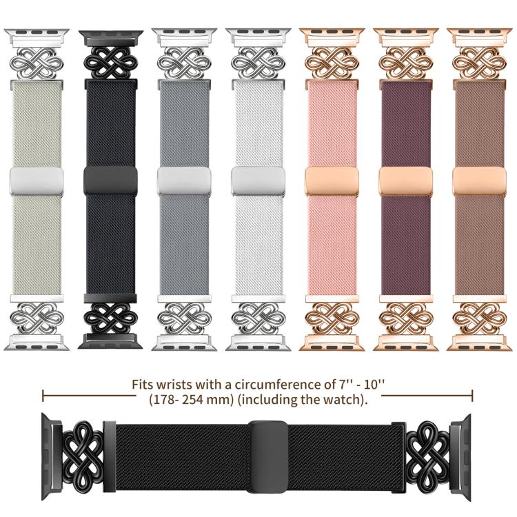 สายรัดนาฬิกา xDfind แบบถักไนลอนปมจีนพร้อมหัวเข็มขัดแม่เหล็ก สำหรับ Apple Watch ขนาด 42 / 44 / 45 / 46 / 49 มม., สำหรับ Apple Watch ขนาด 38 / 40 / 41 / S11 42 มม.