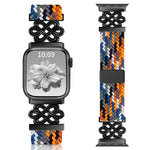 สายรัดนาฬิกา xDfind แบบถักไนลอนปมจีนรุ้งพร้อมหัวเข็มขัดแม่เหล็ก สำหรับ Apple Watch ขนาด 42 / 44 / 45 / 46 / 49 มม., สำหรับ Apple Watch ขนาด 38 / 40 / 41 / S11 42 มม.