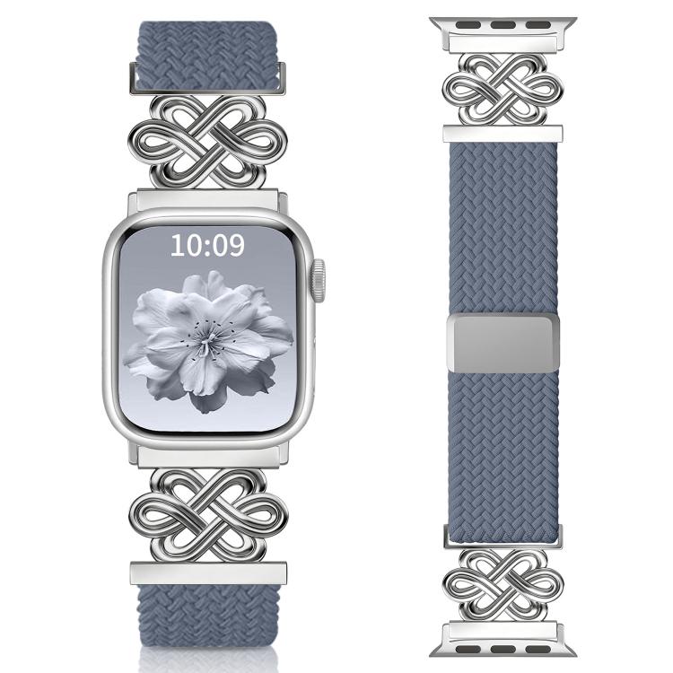 สายรัดนาฬิกา xDfind แบบถักไนลอนปมจีนรุ้งพร้อมหัวเข็มขัดแม่เหล็ก สำหรับ Apple Watch ขนาด 42 / 44 / 45 / 46 / 49 มม., สำหรับ Apple Watch ขนาด 38 / 40 / 41 / S11 42 มม.