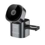 TOTU CW-10-W สถานีชาร์จไร้สาย 3 in 1 แท่นชาร์จแม่เหล็กหมุนได้สำหรับโทรศัพท์ หูฟัง และนาฬิกา, CW-10-W