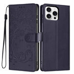 เคสโทรศัพท์หนังวีแกนปั๊มลายต้นไม้แมวแบบพับ สำหรับ iPhone 17e / 16e, สำหรับ iPhone 17 Pro Max, สำหรับ iPhone 17 Pro, สำหรับ iPhone 17, สำหรับ iPhone Air, สำหรับ iPhone 16 Pro Max