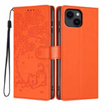เคสโทรศัพท์หนังวีแกนพับลายแมวต้นไม้ สำหรับ iPhone 15, สำหรับ iPhone 14 Plus, สำหรับ iPhone 14, สำหรับ iPhone 14 Pro, สำหรับ iPhone 14 Pro Max, สำหรับ iPhone 13 Pro Max