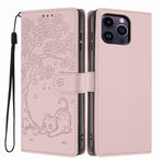 เคสโทรศัพท์หนังวีแกนพับลายแมวต้นไม้ สำหรับ iPhone 15, สำหรับ iPhone 14 Plus, สำหรับ iPhone 14, สำหรับ iPhone 14 Pro, สำหรับ iPhone 14 Pro Max, สำหรับ iPhone 13 Pro Max