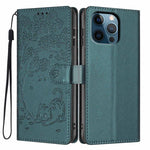 Tree Cat Embossed Flip Vegan Leather Phone Case, For iPhone 13 Pro, For iPhone 13, For iPhone 12 Pro Max, For iPhone 12 / 12 Pro, For iPhone 11 Pro Max, For iPhone 11