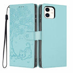 เคสโทรศัพท์หนังวีแกนพับลายแมวต้นไม้ สำหรับ iPhone 11 Pro